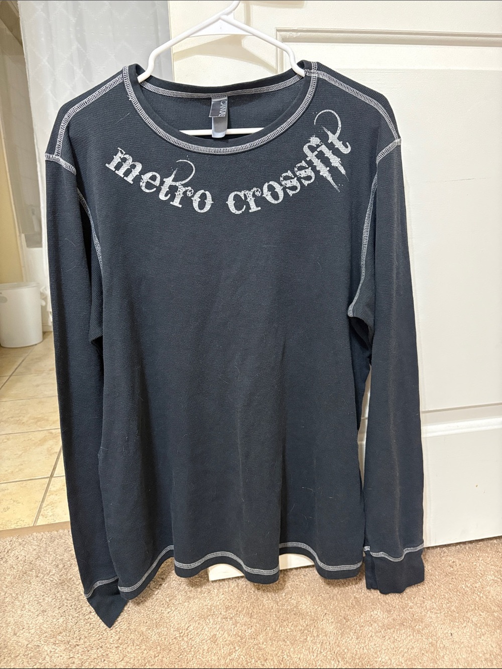 Men's Long Sleeve Black Thermal Shirt